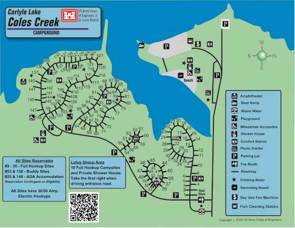 Coles Creek Campground Map